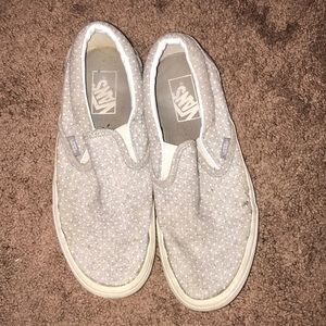 grey vans slip ons